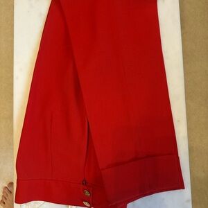 Stylish Red Pants with Button Detail